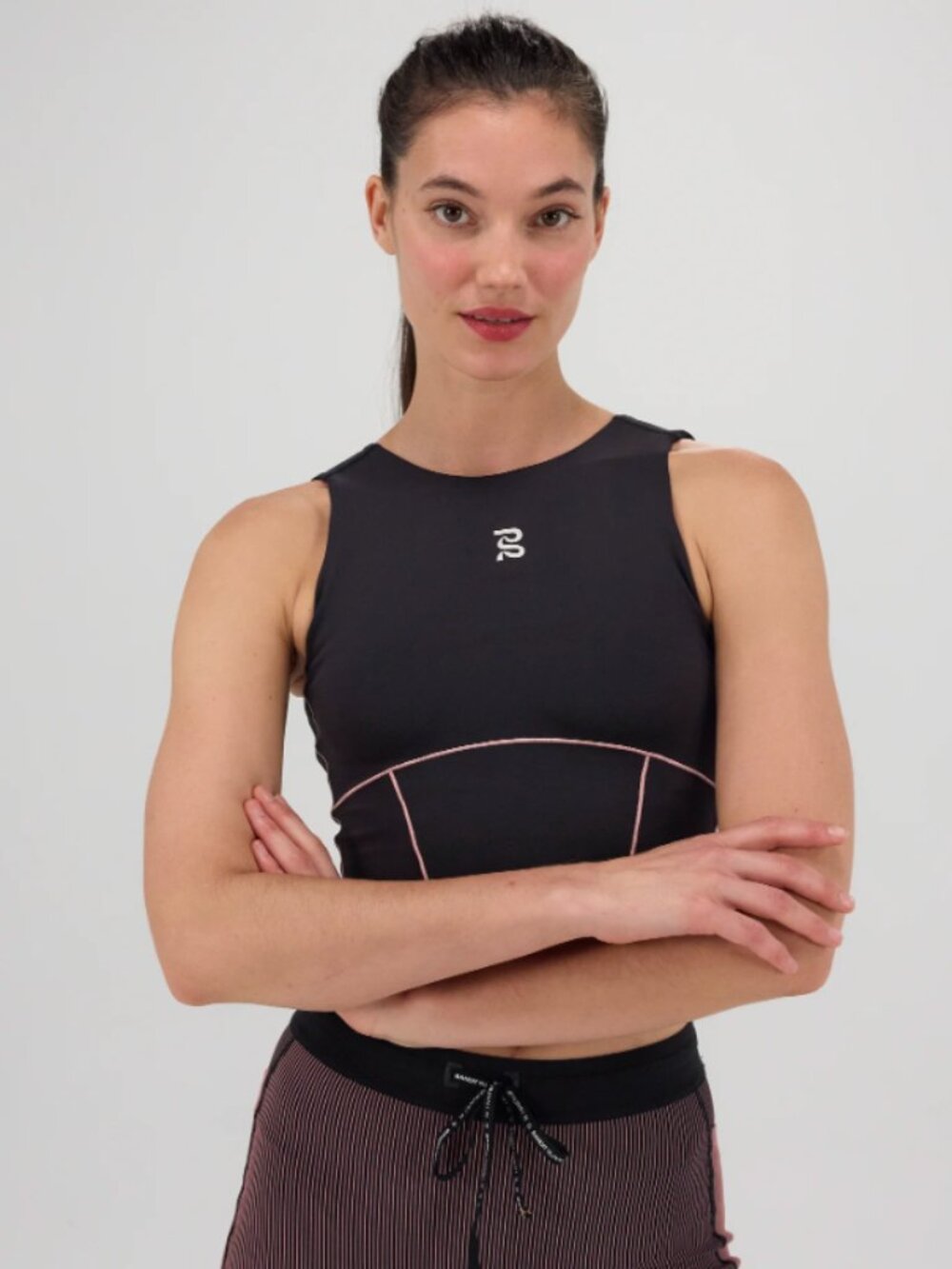 Stamina™ Pop Stitch Volta™ Crop (Black / Mauve)